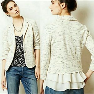 Cartonnier Ruffle Back Knit Blazer